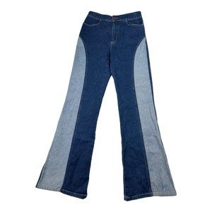 Free People Patchwork Panels Flare Jeans sz 29 Blue